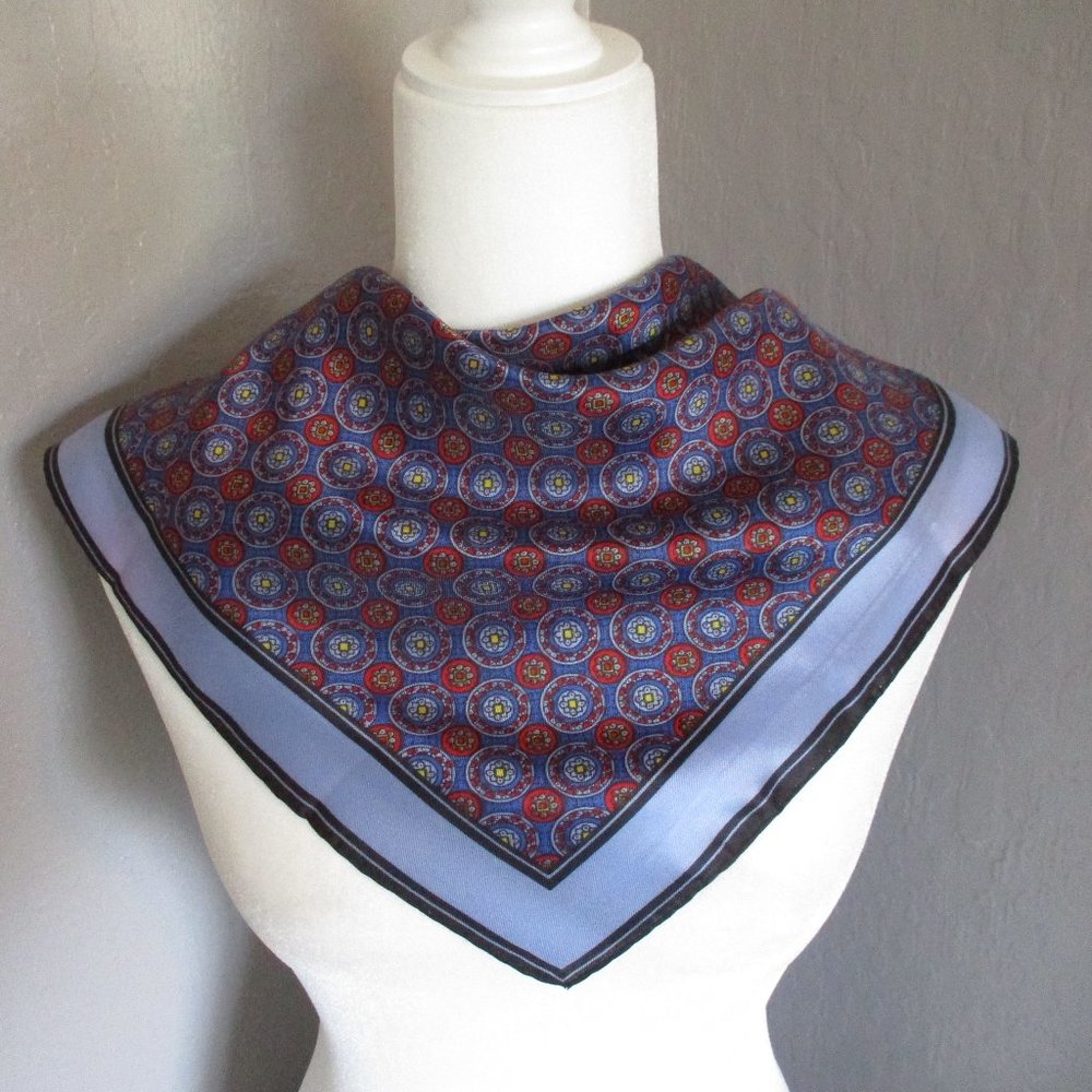 1970s blue medallion scarf